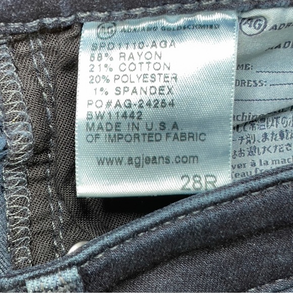 Ag Adriano Goldschmied The Stilt Cigarette Leg Jean in Dark Indigo Size 28 R - Picture 7 of 10